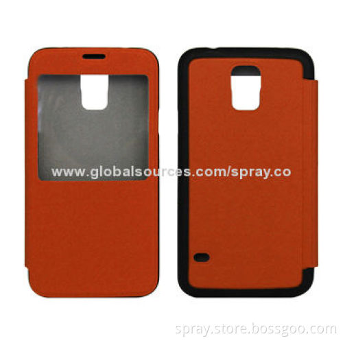 Samsung case for Galaxy S5, PU leather with TPU, interior microfiber heat pressed for both sides